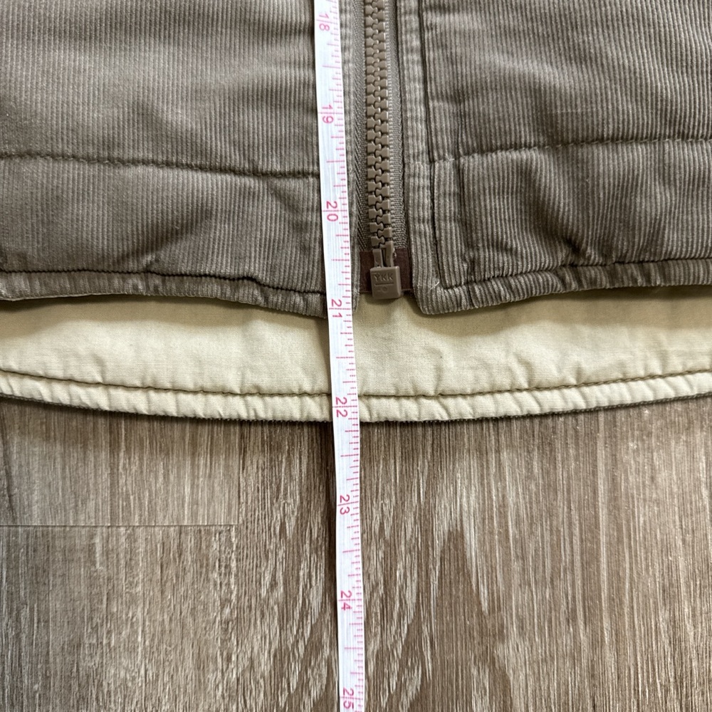 Vintage Eddie Bauer 100% Cotton Collins Bay Quilted Corduroy Taupe Vest Size XS - Picture 10 of 11